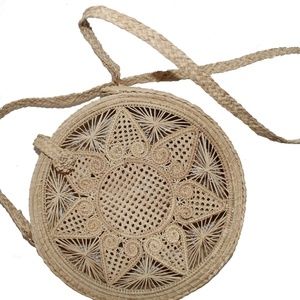 Sunflower Iraca Palm Crossbody  Bag